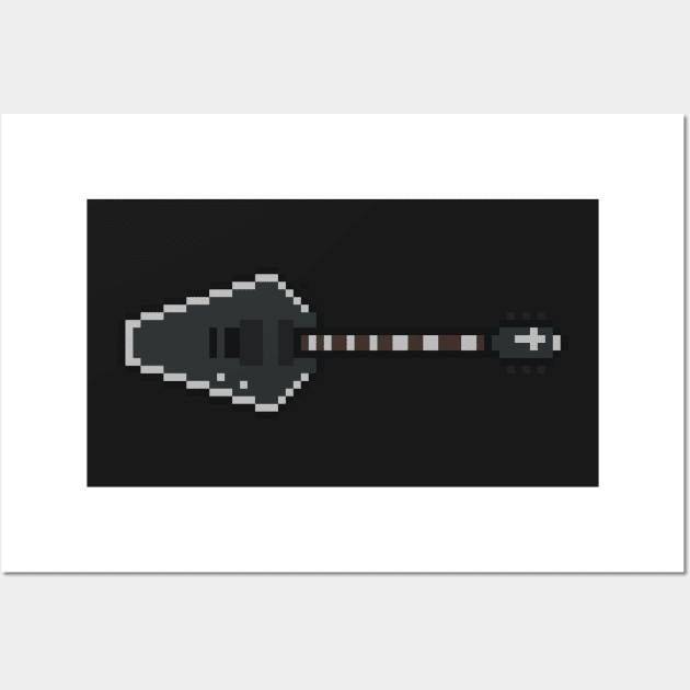 Pixel Graveyard Coffin Guitar Wall Art by gkillerb